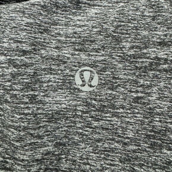 Lululemon Sweater Mens Large Gray Stripe Heathered Surge Warm Mock Neck 1/4 Zip - Picture 6 of 7